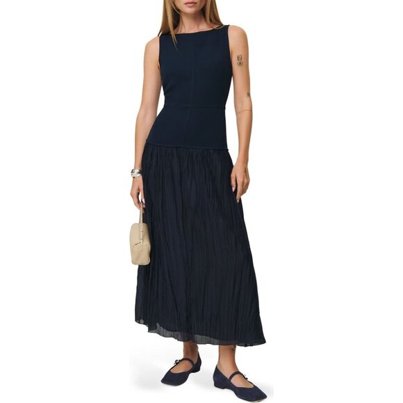 REFORMATION Cyra Drop Waist midnight navy Maxi Dress SIZE 2 NWOT - Picture 2 of 13